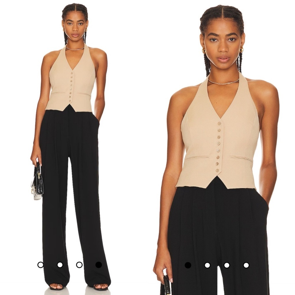 NWT Favorite Daughter The Favorite Halter Vest in Beige Size Medium